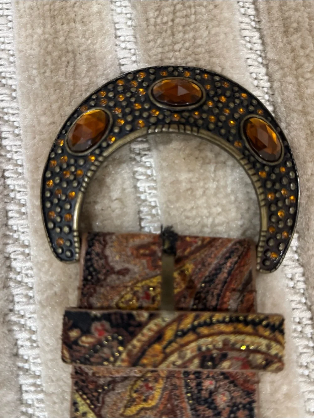 Brown Paisley Leather women’s Belt